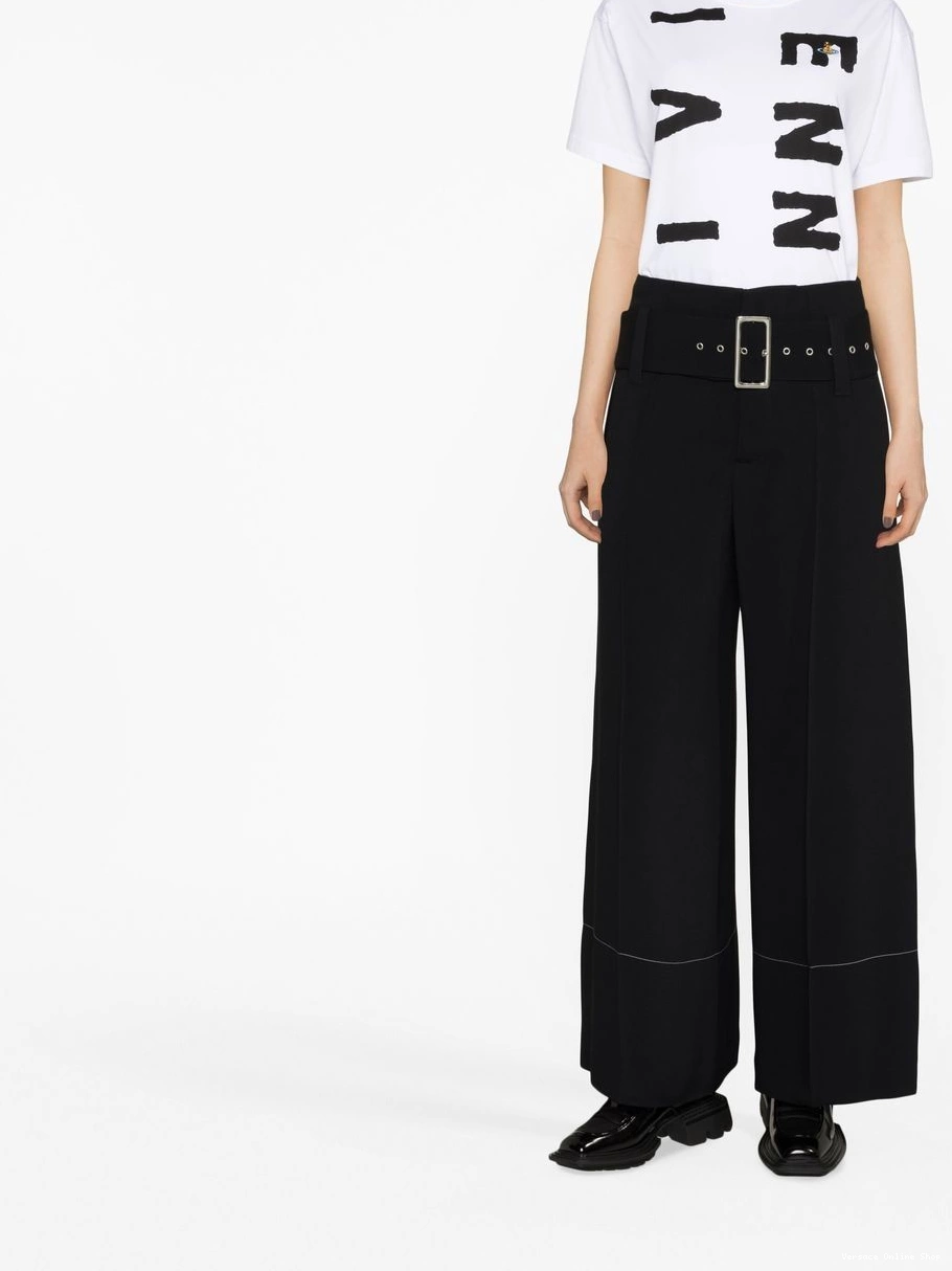 Cheap Versace high-waisted wide-leg Women trousers 0719